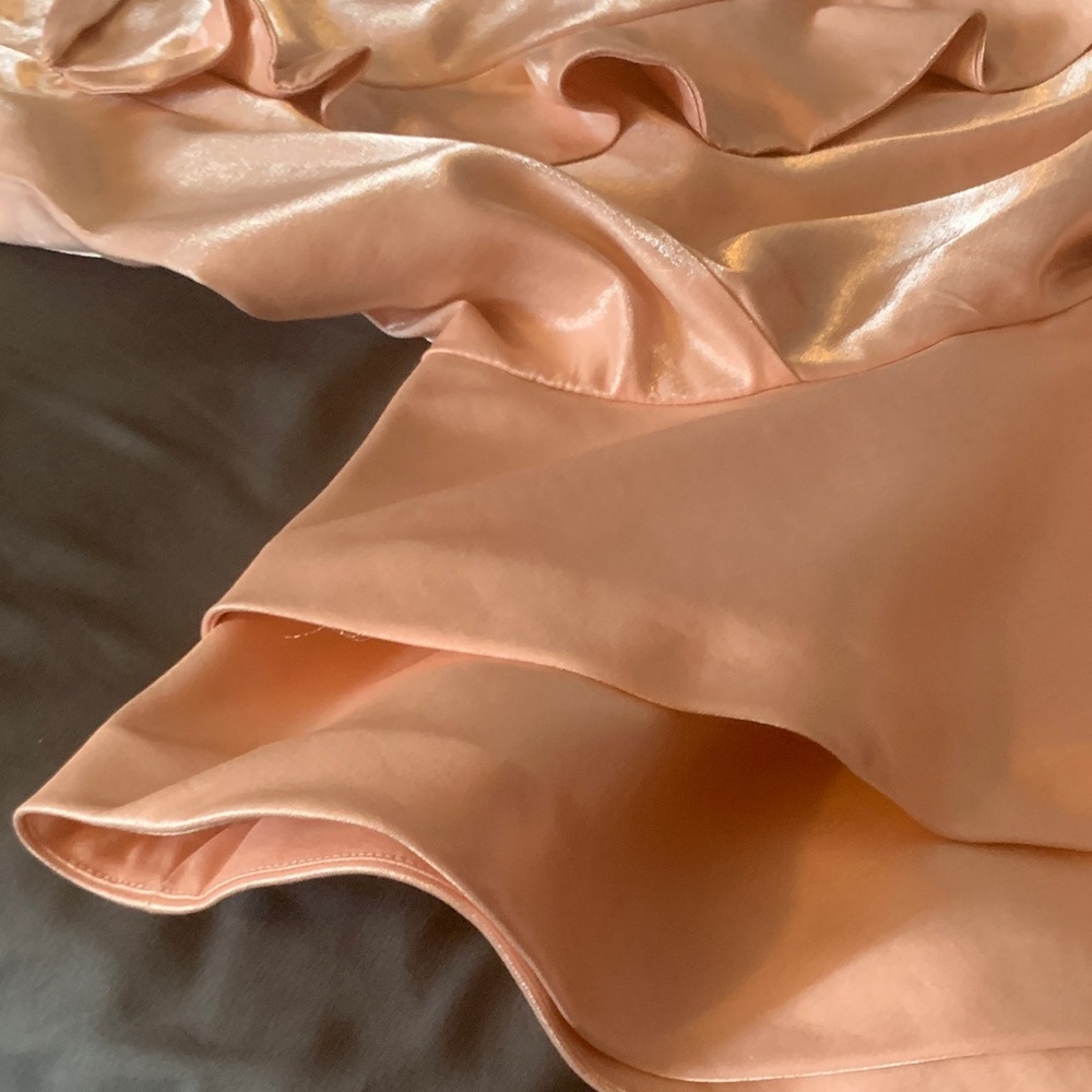 Lovers + Friends Satin Ruffle Slip - Peach - Picture 6 of 12